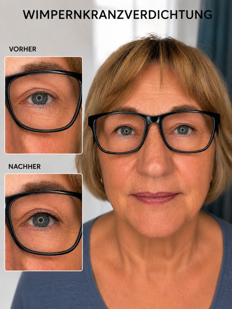 Dezente Wimpernkranzverdichtung mit Permanent Make-up
